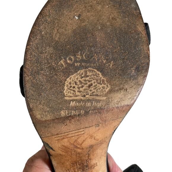 STUART WEITZMAN Women's Nearlynude Ankle Strap Sandal Black Size 5 - Picture 8 of 10